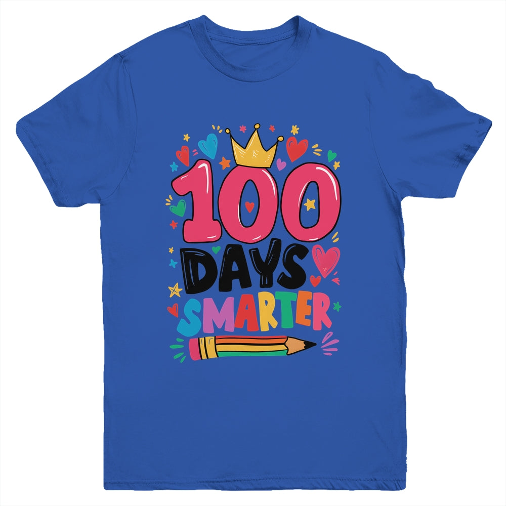 100 Days Smarter 100th Day Of School Kids Girls Teacher Youth Shirt | siriusteestore
