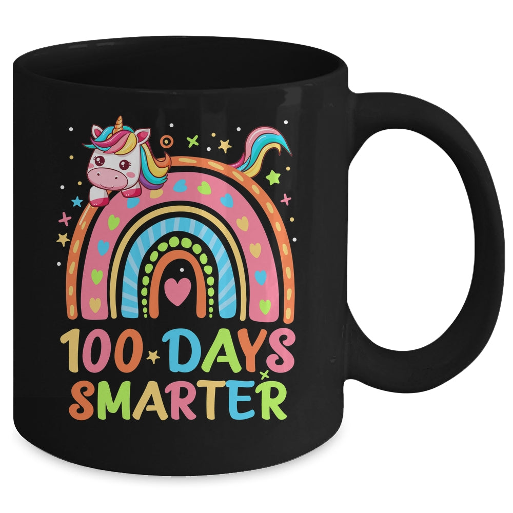 100 Days Smarter Kids Girls Unicorn 100th Day Of School Mug | siriusteestore