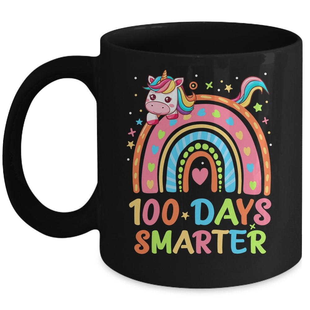 100 Days Smarter Kids Girls Unicorn 100th Day Of School Mug | siriusteestore