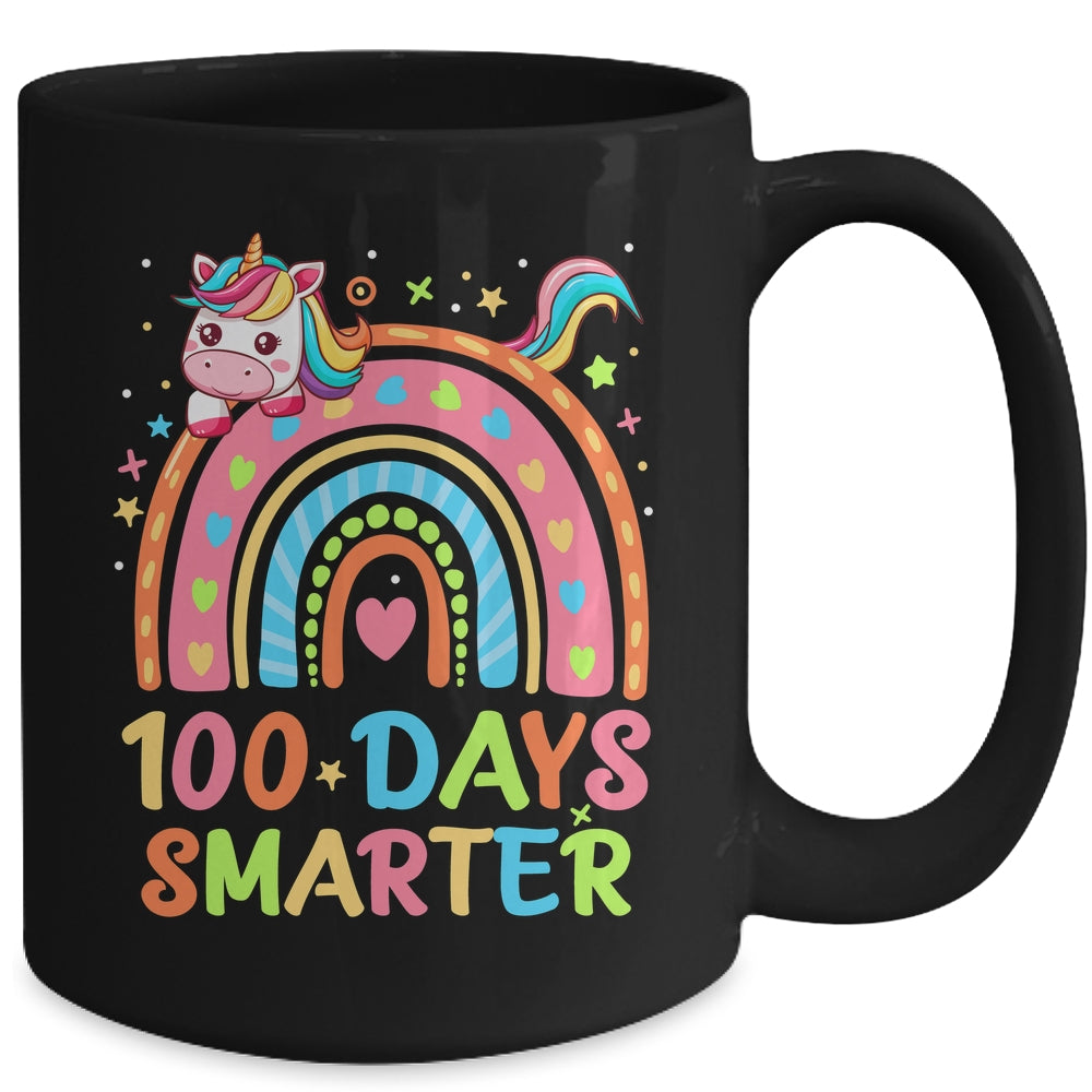 100 Days Smarter Kids Girls Unicorn 100th Day Of School Mug | siriusteestore