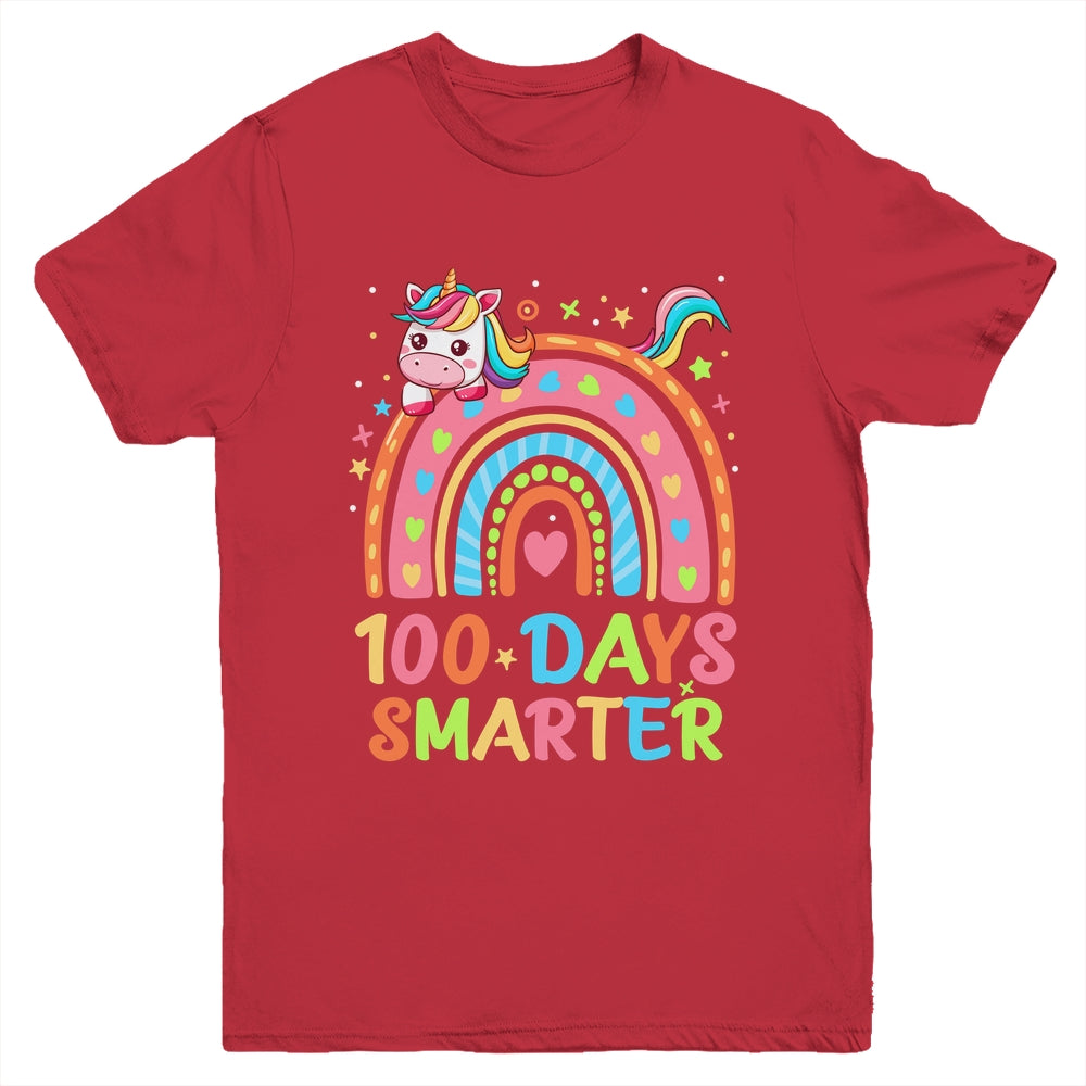 100 Days Smarter Kids Girls Unicorn 100th Day Of School Youth Shirt | siriusteestore