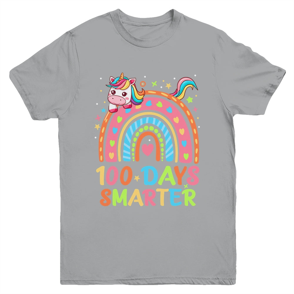 100 Days Smarter Kids Girls Unicorn 100th Day Of School Youth Shirt | siriusteestore