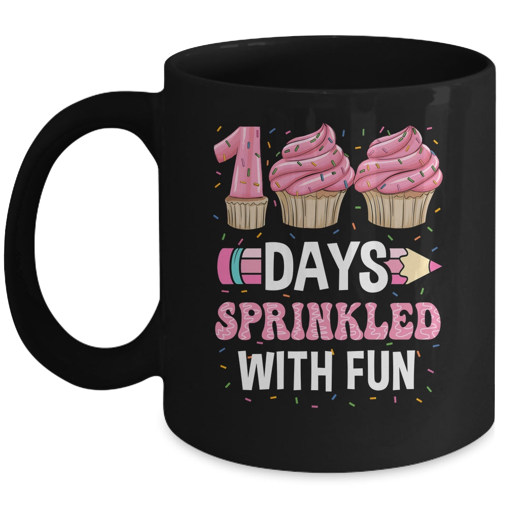 100 Days Sprinkled With Fun Cupcake 100th Day Of School Girl Mug | siriusteestore
