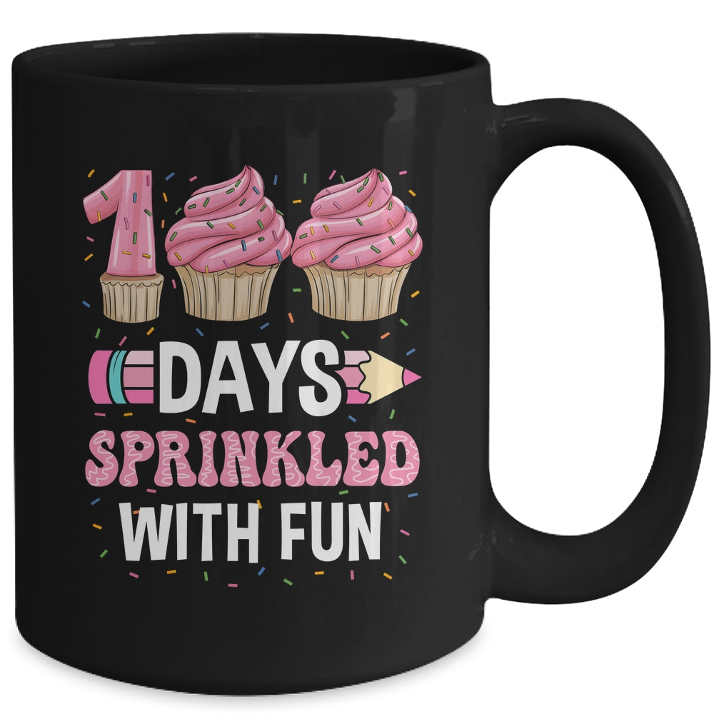 100 Days Sprinkled With Fun Cupcake 100th Day Of School Girl Mug | siriusteestore