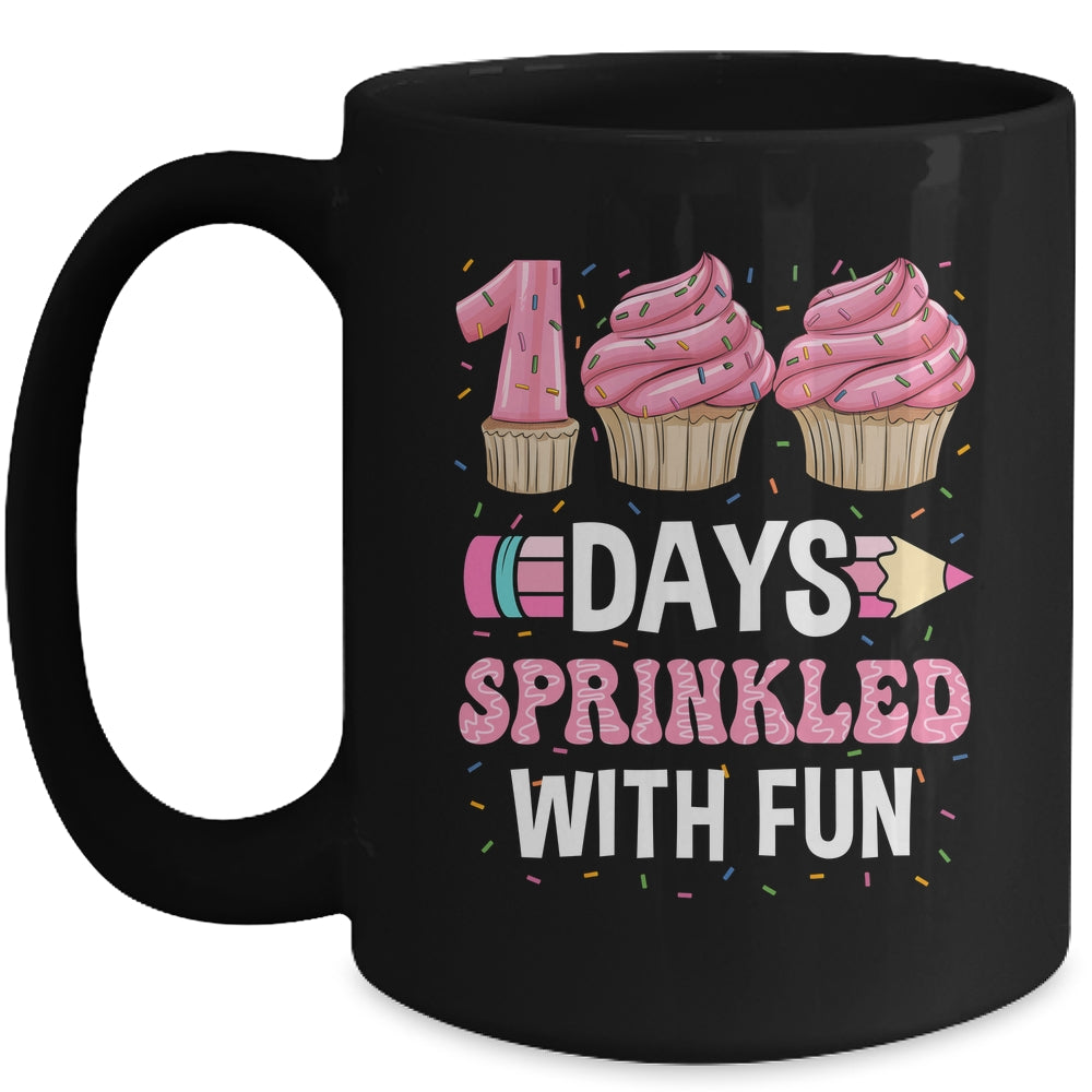 100 Days Sprinkled With Fun Cupcake 100th Day Of School Girl Mug | siriusteestore