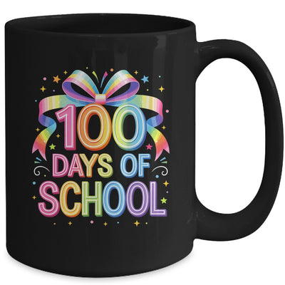 100th Day Of School For Girls 100 Days Teacher Coquette Bow Mug | siriusteestore