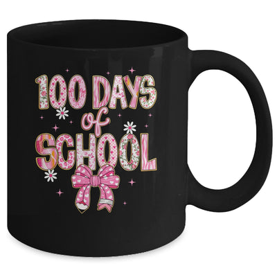 100th Day Of School Preppy 100 Days Teacher Kid Coquette Bow Mug | siriusteestore