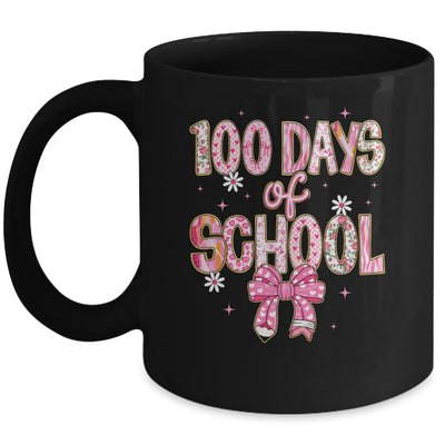 100th Day Of School Preppy 100 Days Teacher Kid Coquette Bow Mug | siriusteestore