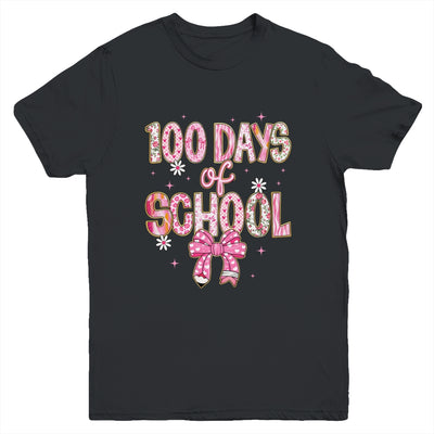 100th Day Of School Preppy 100 Days Teacher Kid Coquette Bow Youth Shirt | siriusteestore