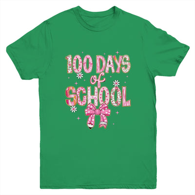 100th Day Of School Preppy 100 Days Teacher Kid Coquette Bow Youth Shirt | siriusteestore