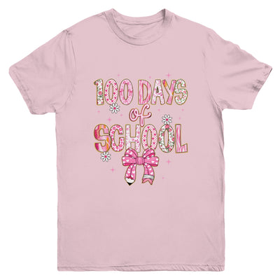 100th Day Of School Preppy 100 Days Teacher Kid Coquette Bow Youth Shirt | siriusteestore