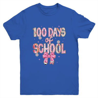 100th Day Of School Preppy 100 Days Teacher Kid Coquette Bow Youth Shirt | siriusteestore