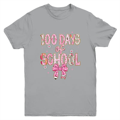100th Day Of School Preppy 100 Days Teacher Kid Coquette Bow Youth Shirt | siriusteestore