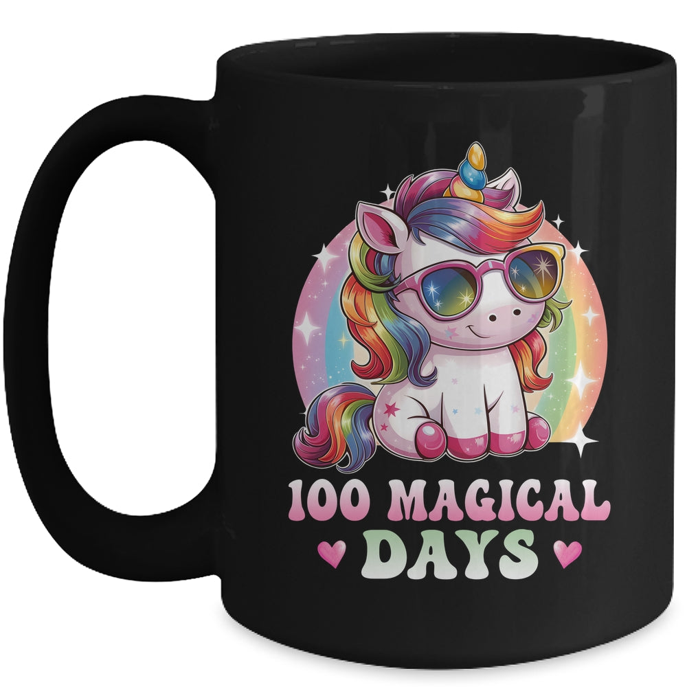 100th Day Of School Unicorn 100 Magical Days Kids Girls Mug | siriusteestore