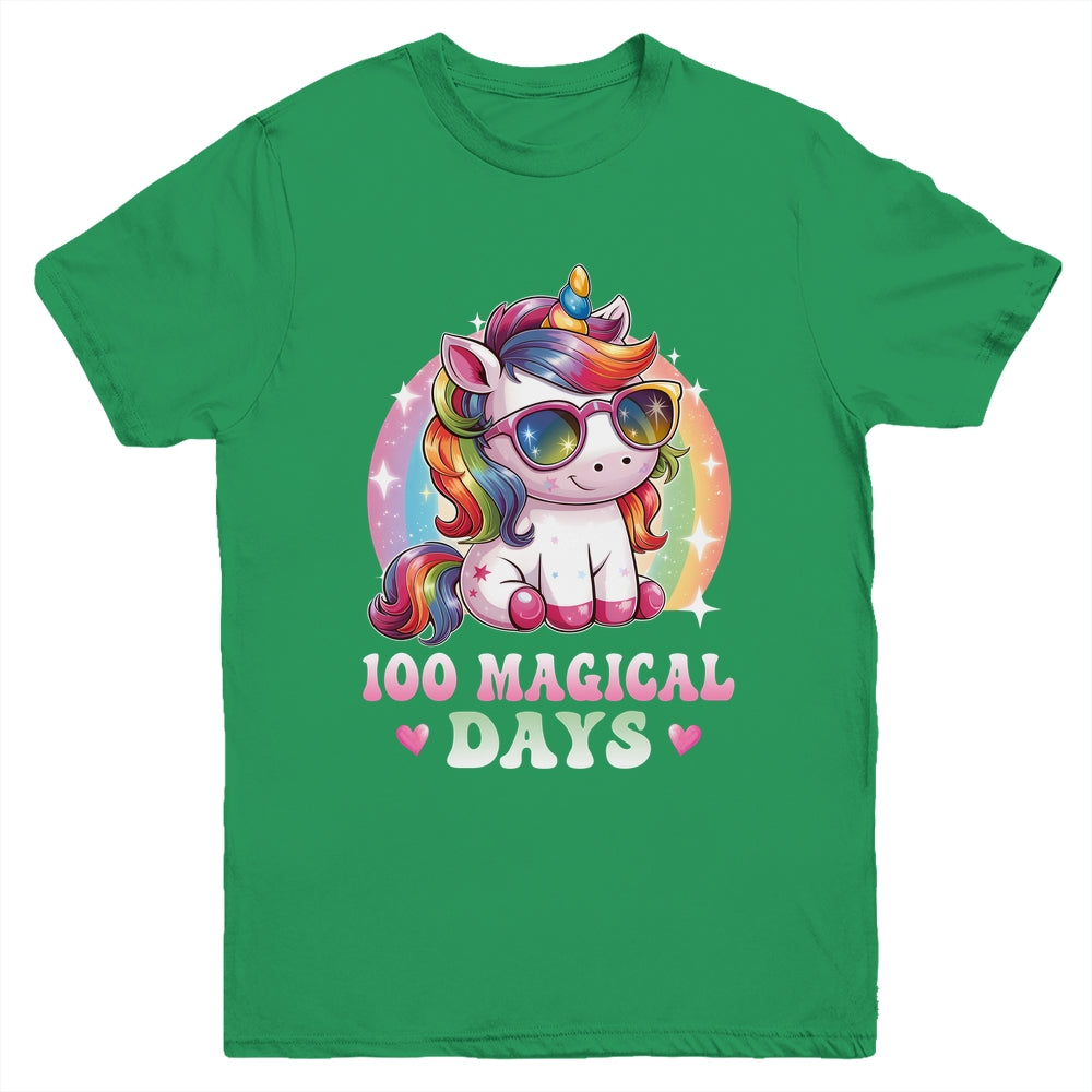 100th Day Of School Unicorn 100 Magical Days Kids Girls Youth Shirt | siriusteestore