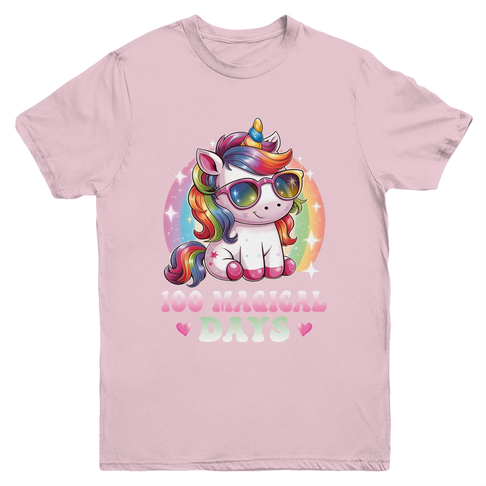 100th Day Of School Unicorn 100 Magical Days Kids Girls Youth Shirt | siriusteestore