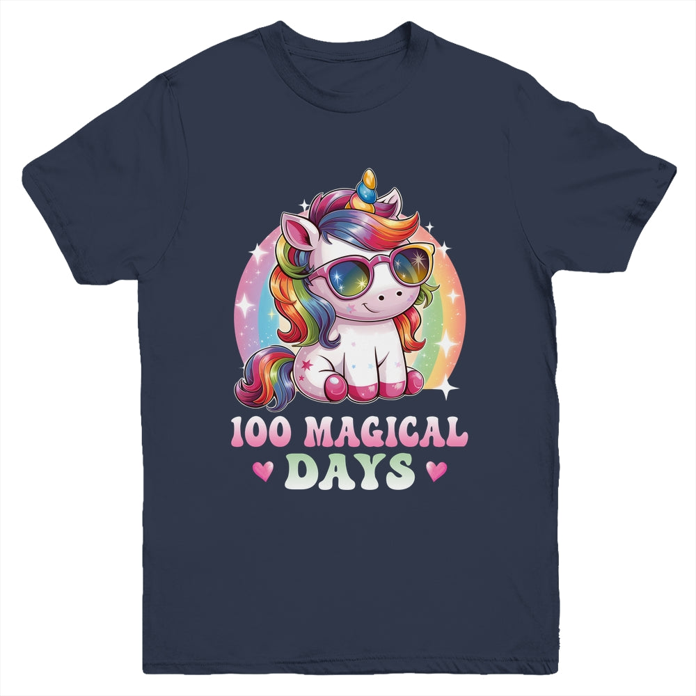 100th Day Of School Unicorn 100 Magical Days Kids Girls Youth Shirt | siriusteestore