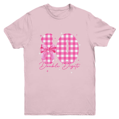 10 Double Digits 10th Birthday Girl Coquette 10 Year Old Youth Shirt | siriusteestore