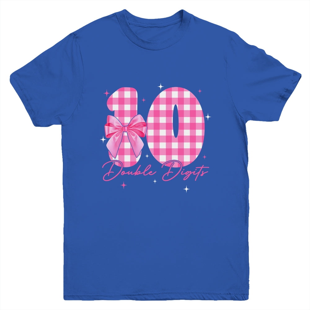 10 Double Digits 10th Birthday Girl Coquette 10 Year Old Youth Shirt | siriusteestore