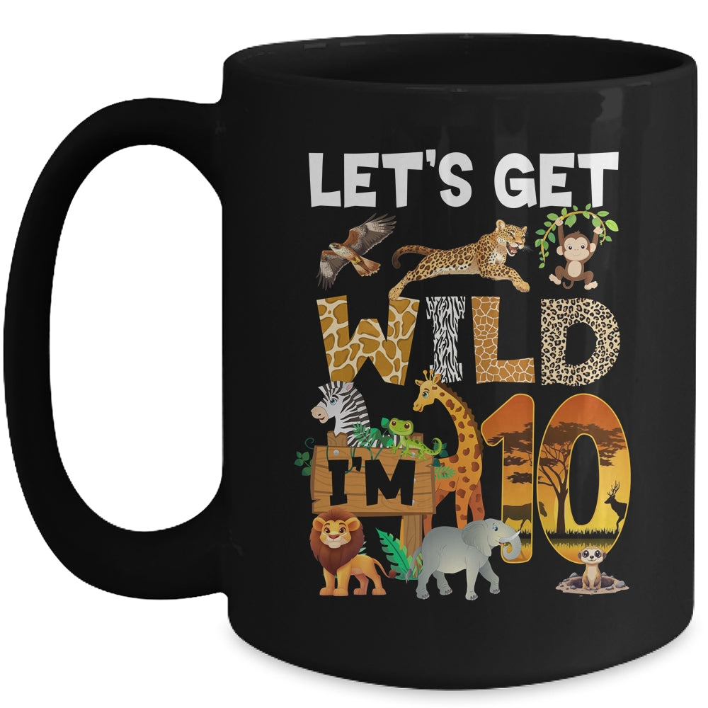 10 Year Old Zoo Birthday Safari Jungle Animal 10th Bday Mug | siriusteestore