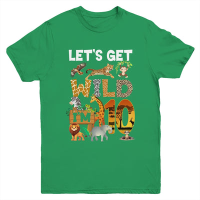 10 Year Old Zoo Birthday Safari Jungle Animal 10th Bday Youth Shirt | siriusteestore