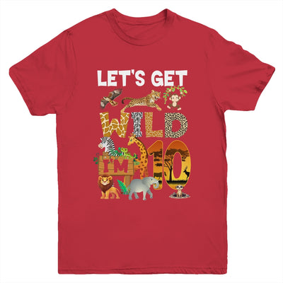 10 Year Old Zoo Birthday Safari Jungle Animal 10th Bday Youth Shirt | siriusteestore