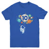 10 Years Old Birthday Boy Astronaut Space 10th Birthday Youth Shirt | siriusteestore