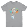 10 Years Old Birthday Boy Astronaut Space 10th Birthday Youth Shirt | siriusteestore