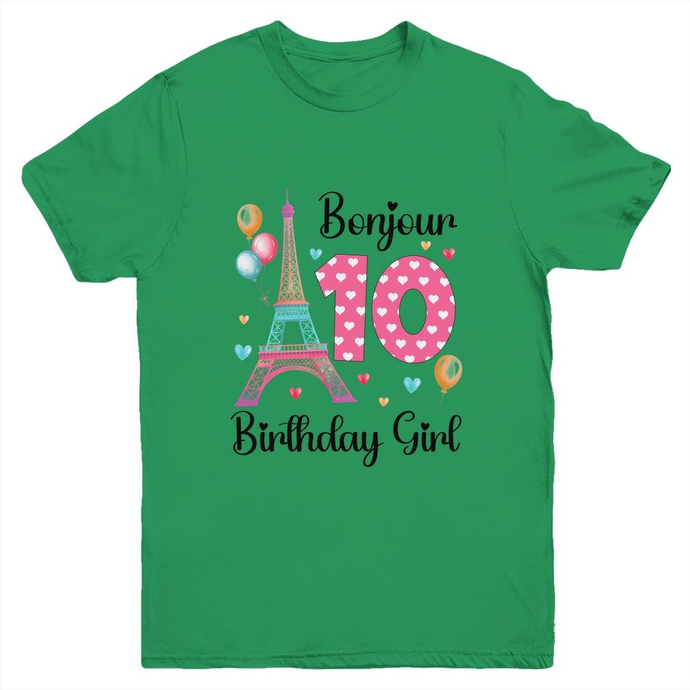 10th Birthday Girl Outfit France French Paris Eiffel Tower Youth Shirt | siriusteestore