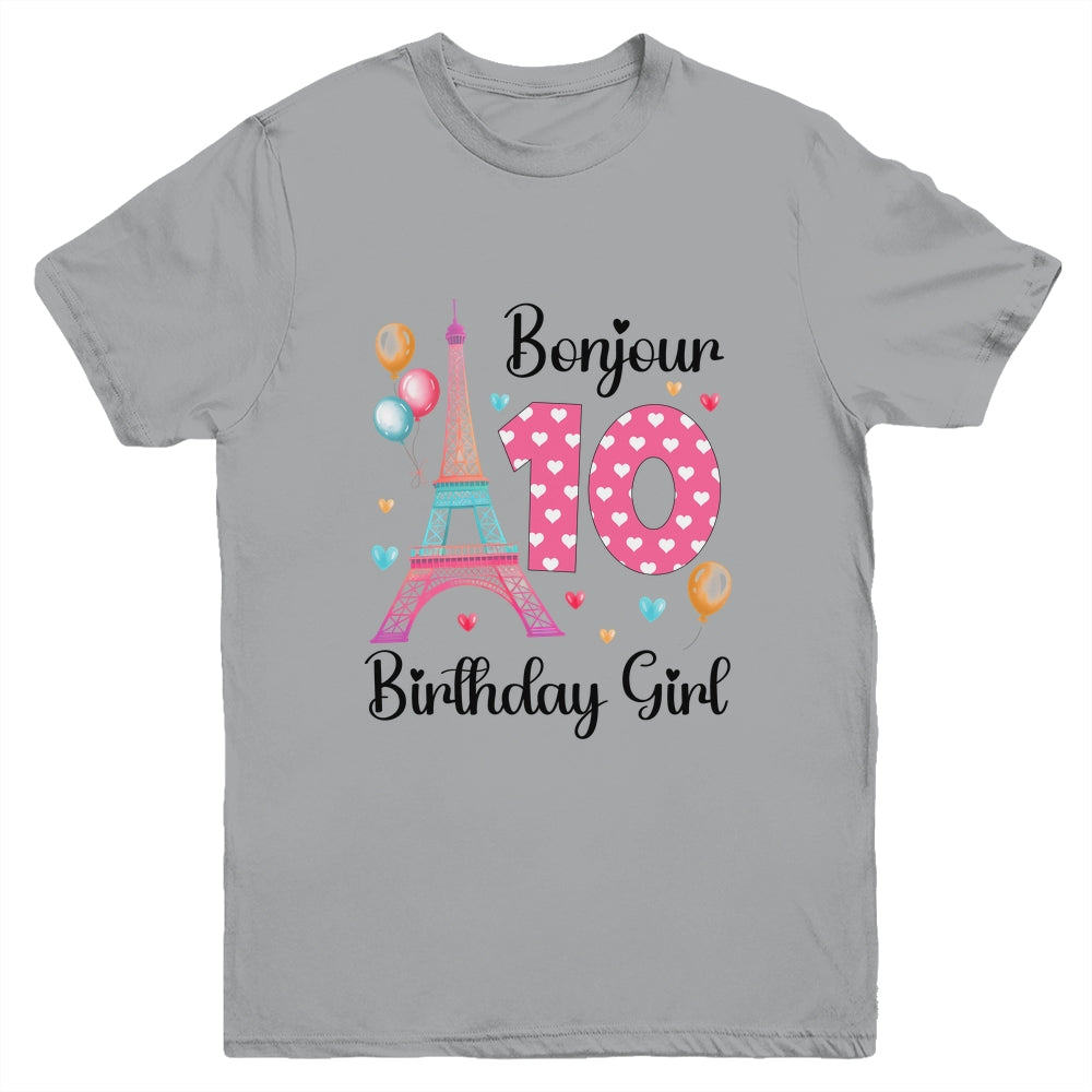 10th Birthday Girl Outfit France French Paris Eiffel Tower Youth Shirt | siriusteestore