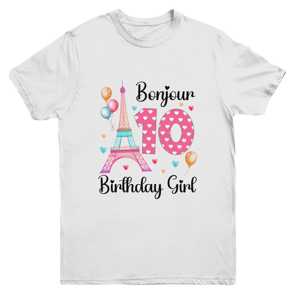 10th Birthday Girl Outfit France French Paris Eiffel Tower Youth Shirt | siriusteestore