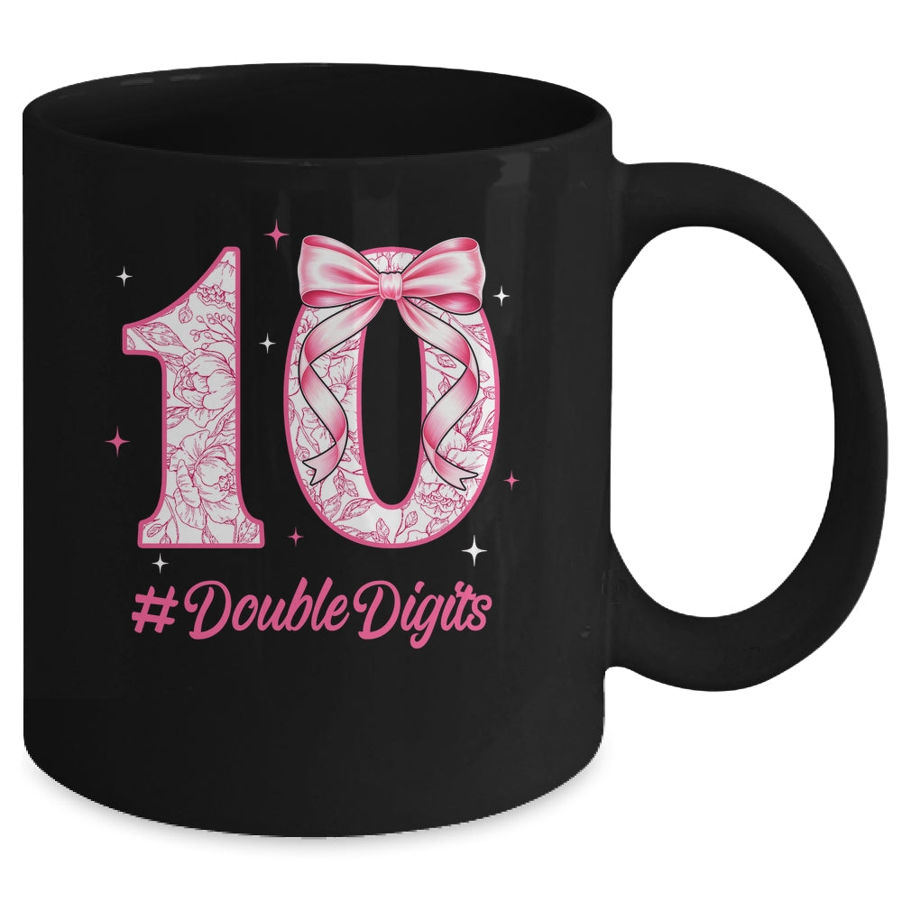 10th Birthday Girl Pink Coquette Bow 10 Year Old Aesthetic Mug | siriusteestore