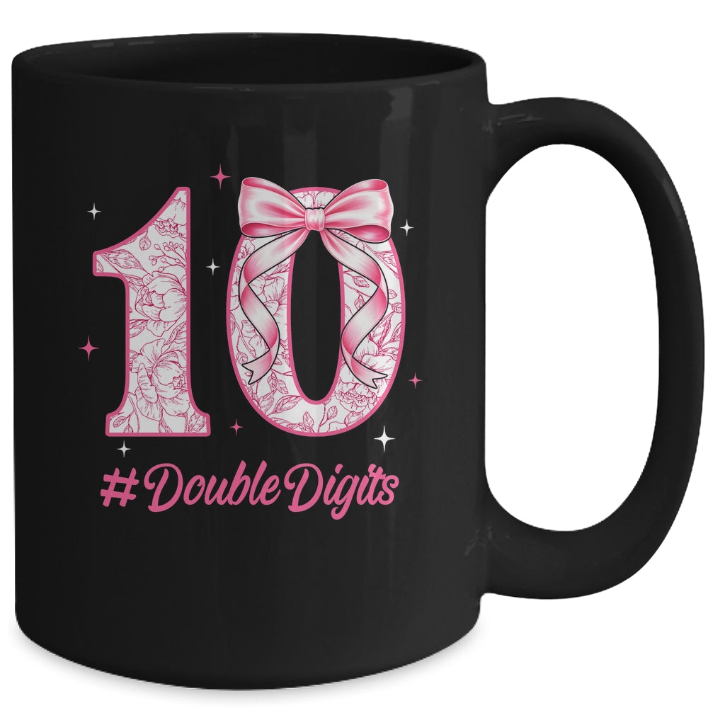 10th Birthday Girl Pink Coquette Bow 10 Year Old Aesthetic Mug | siriusteestore