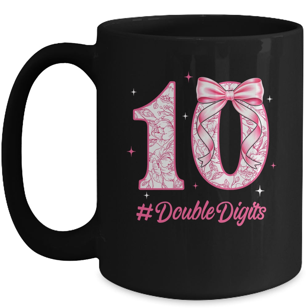 10th Birthday Girl Pink Coquette Bow 10 Year Old Aesthetic Mug | siriusteestore