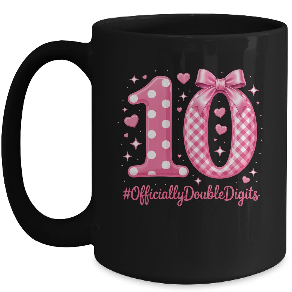 10th Birthday Girls 10 Year Officially Double Digits Bday Mug | siriusteestore