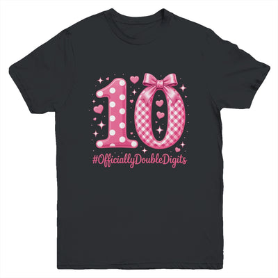 10th Birthday Girls 10 Year Officially Double Digits Bday Youth Shirt | siriusteestore