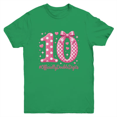 10th Birthday Girls 10 Year Officially Double Digits Bday Youth Shirt | siriusteestore
