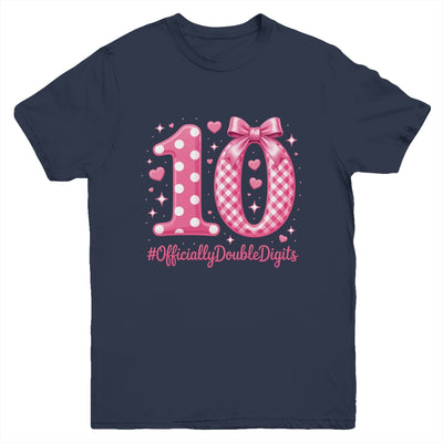 10th Birthday Girls 10 Year Officially Double Digits Bday Youth Shirt | siriusteestore