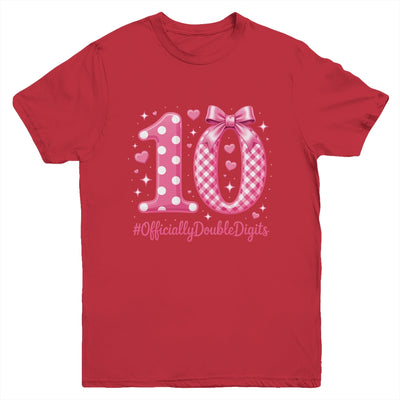 10th Birthday Girls 10 Year Officially Double Digits Bday Youth Shirt | siriusteestore