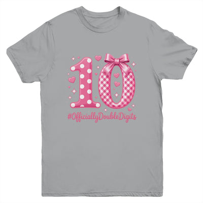 10th Birthday Girls 10 Year Officially Double Digits Bday Youth Shirt | siriusteestore