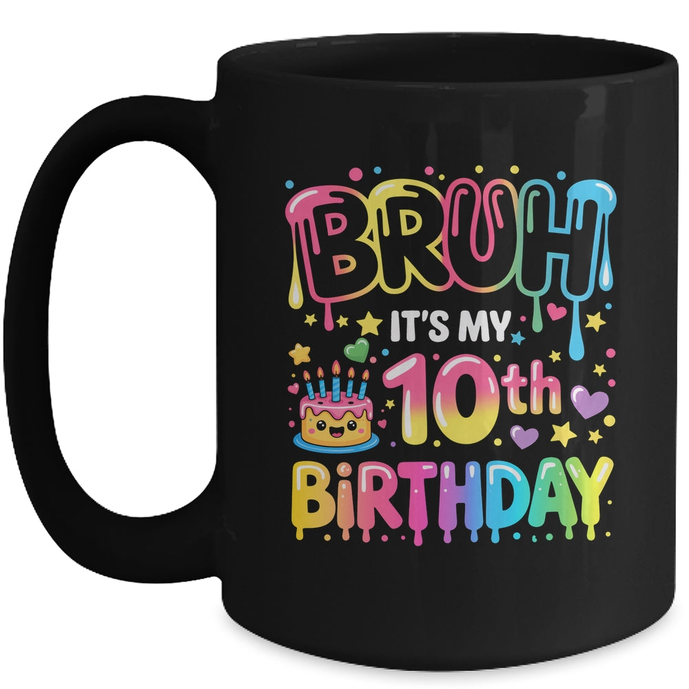 10th Birthday Girls 10 Years Old Bruh Double Digits Birthday Mug | siriusteestore