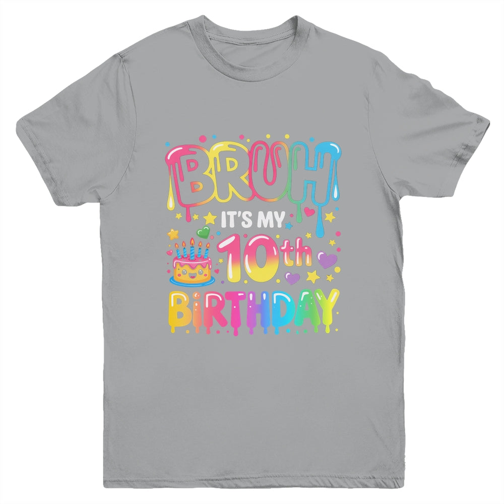 10th Birthday Girls 10 Years Old Bruh Double Digits Birthday Youth Shirt | siriusteestore