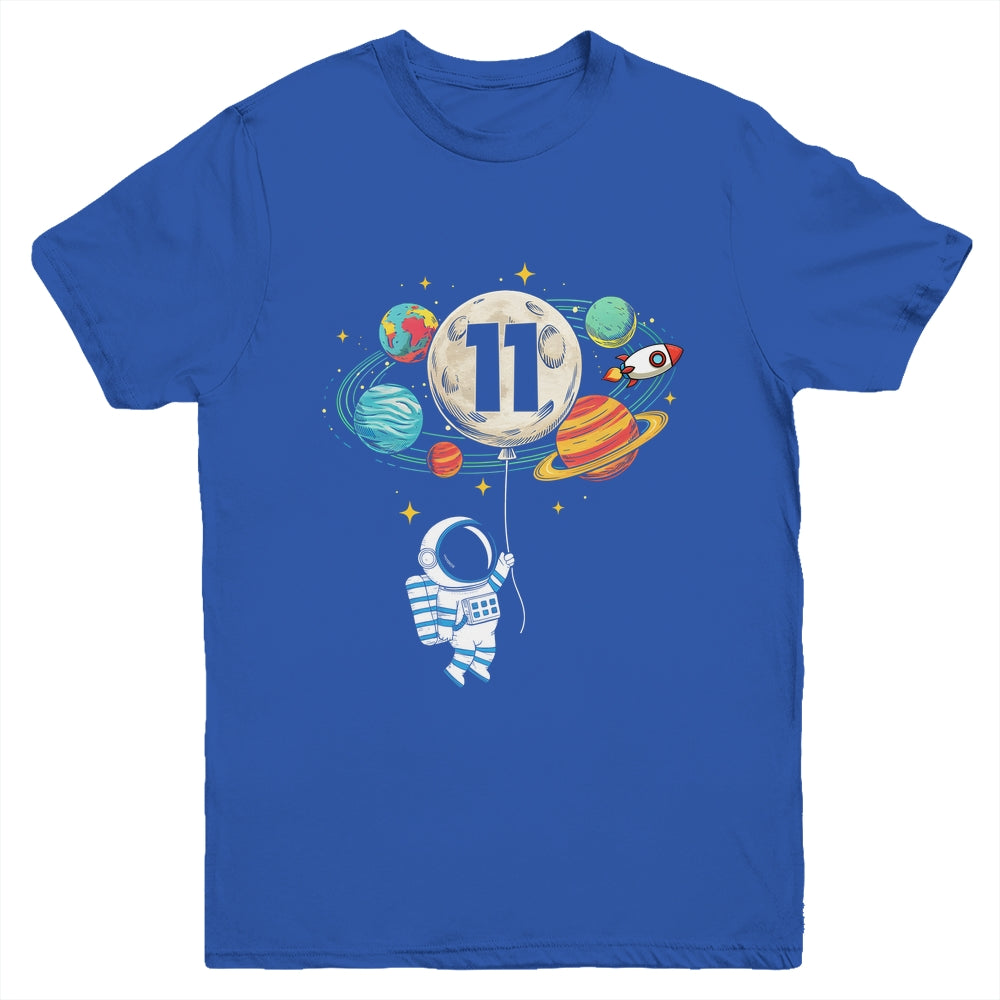 11 Years Old Birthday Boy Astronaut Space 11th Birthday Youth Shirt | siriusteestore