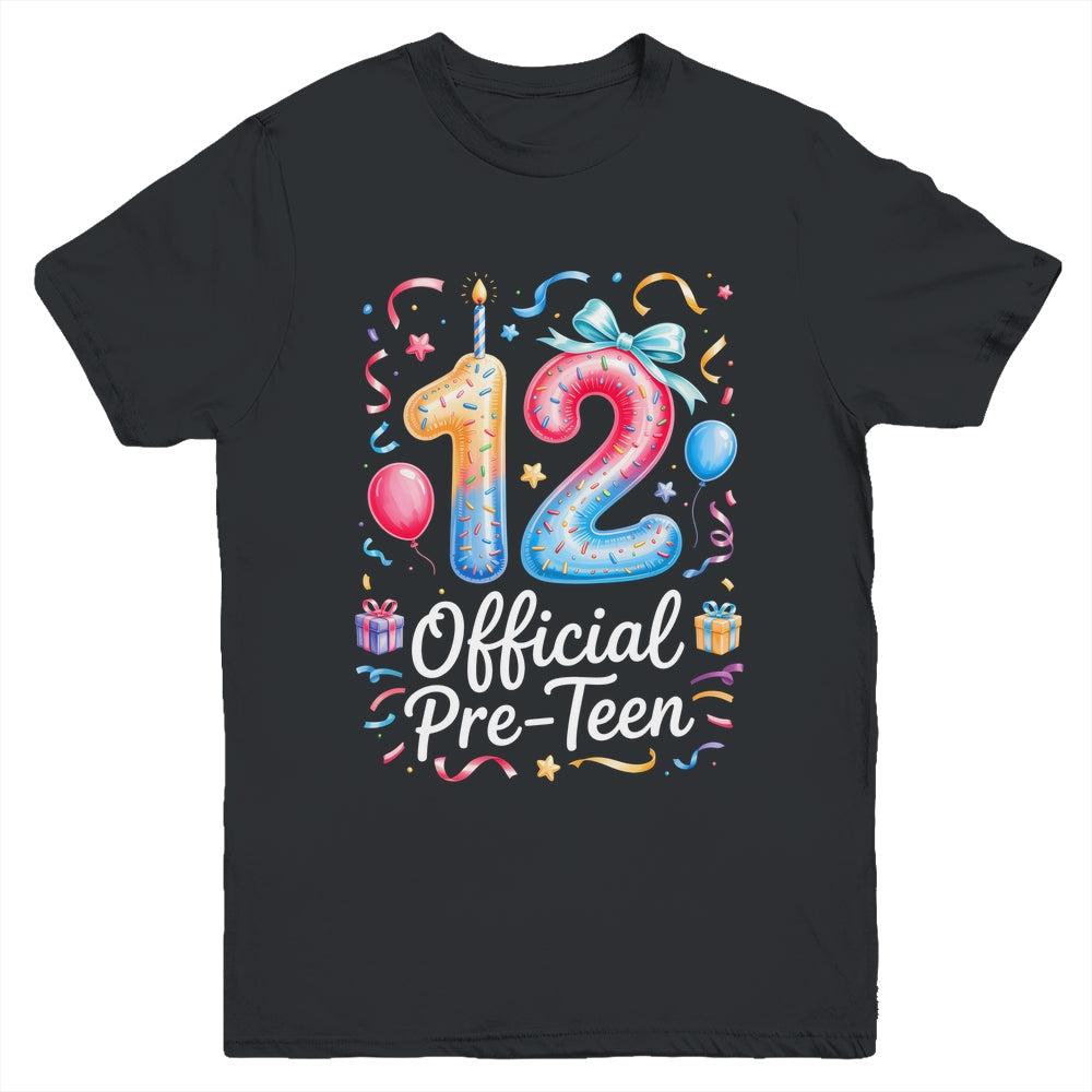 12 Official Pre-Teen Coquette 12 Year Old 12th Birthday Girl Youth Shirt | siriusteestore