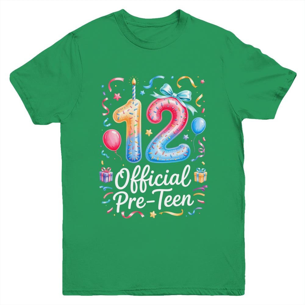 12 Official Pre-Teen Coquette 12 Year Old 12th Birthday Girl Youth Shirt | siriusteestore