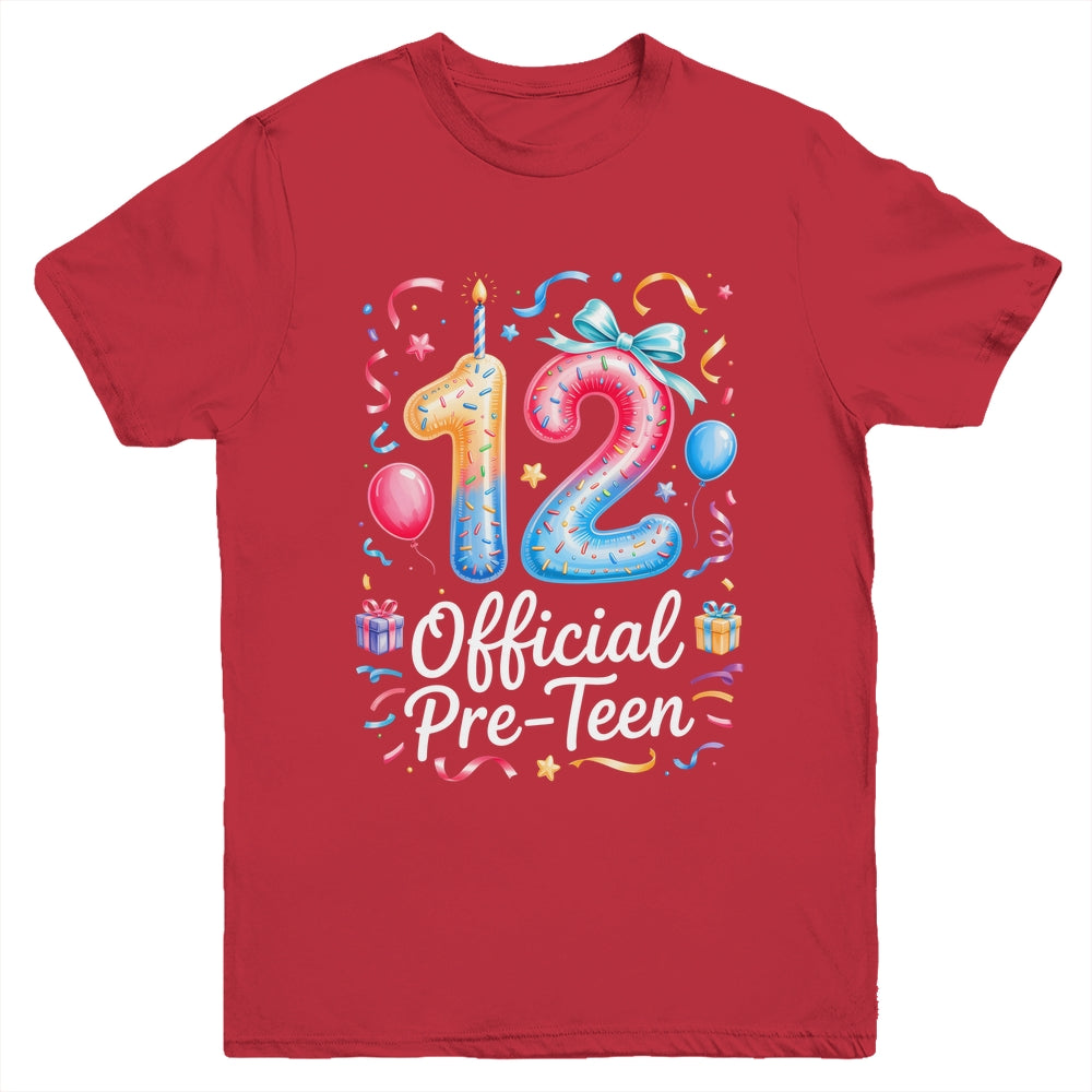 12 Official Pre-Teen Coquette 12 Year Old 12th Birthday Girl Youth Shirt | siriusteestore