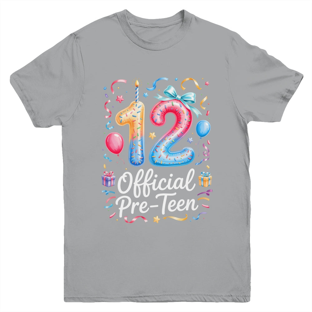 12 Official Pre-Teen Coquette 12 Year Old 12th Birthday Girl Youth Shirt | siriusteestore