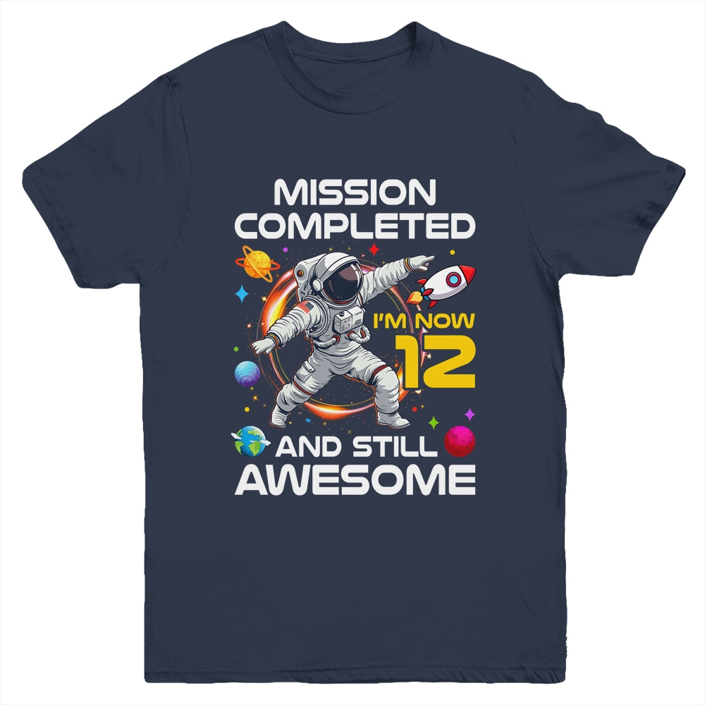 12th Birthday Astronaut 12 Years Old Outer Space Birthday Youth Shirt | siriusteestore