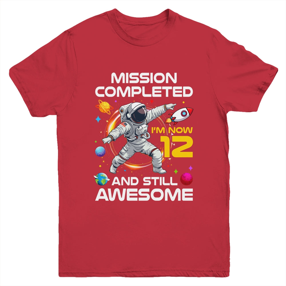 12th Birthday Astronaut 12 Years Old Outer Space Birthday Youth Shirt | siriusteestore