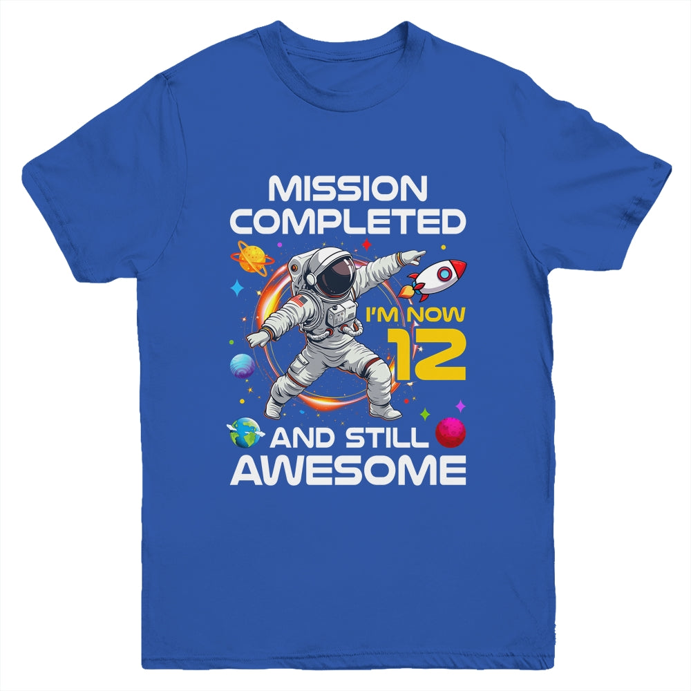 12th Birthday Astronaut 12 Years Old Outer Space Birthday Youth Shirt | siriusteestore